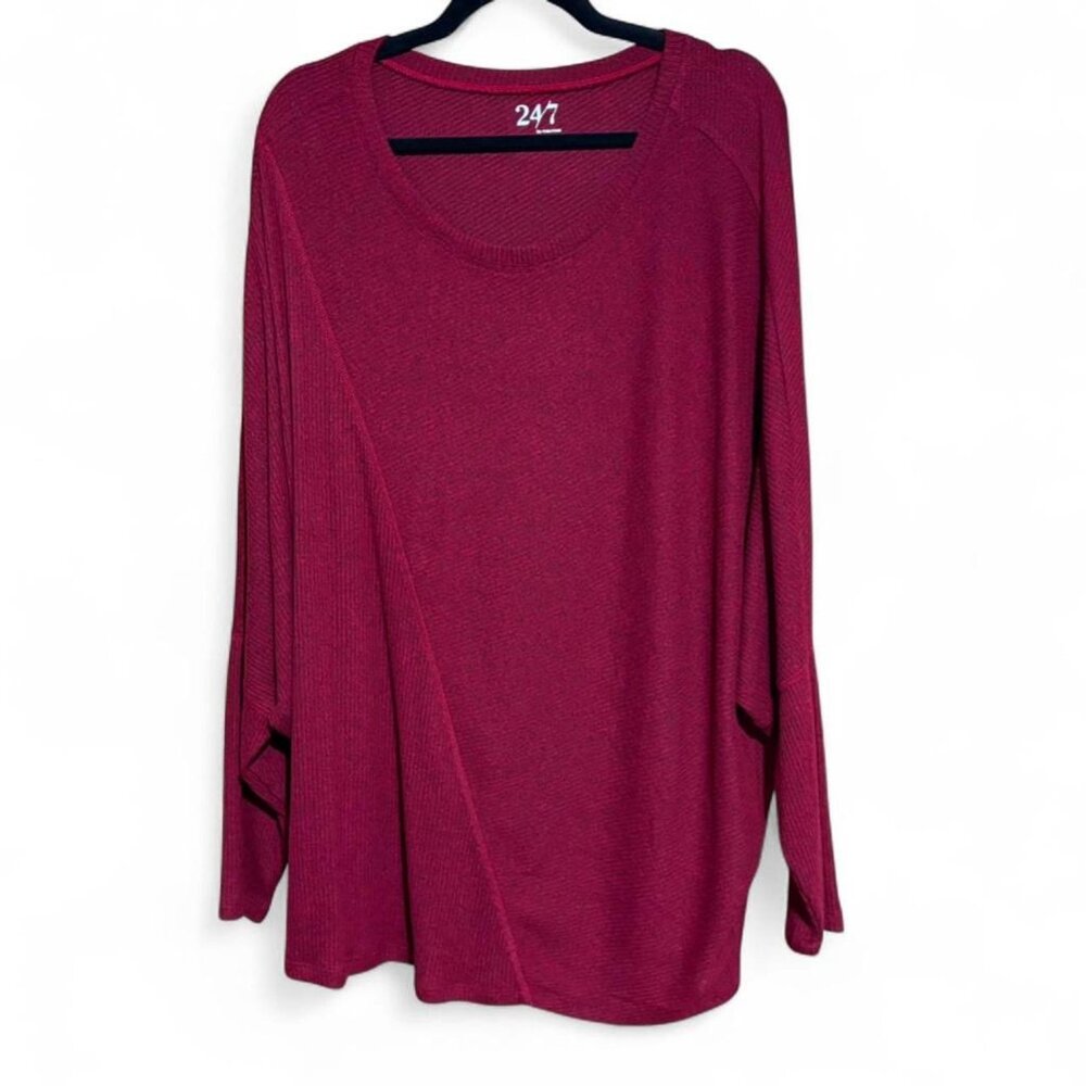 Maurices maroon dolman sleeve boho lagenlook lightweight sweater plus size 2X